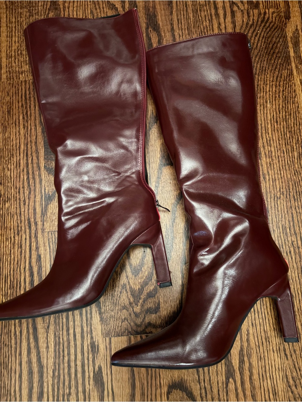 MOTF Burgundy Knee-High Boots